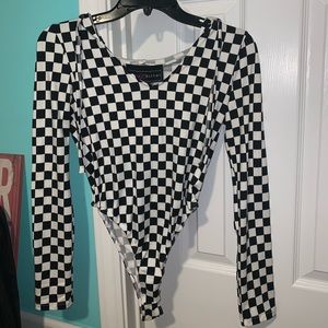 Checkered bodysuit